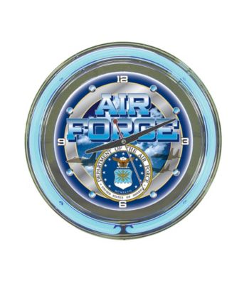 United States Air Force Gray Neon Clock