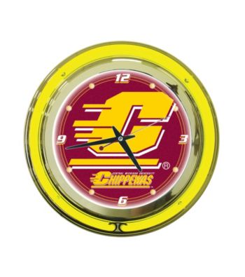 Officially Licensed Central Michigan University Red Neon Clock