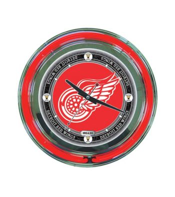 Officially Licensed Vintage Detroit Red Wings Red Neon Clock