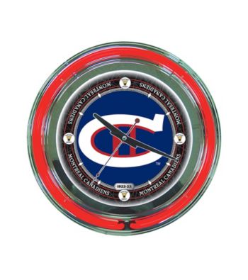 Officially Licensed Vintage Montreal Canadiens Blue Neon Clock