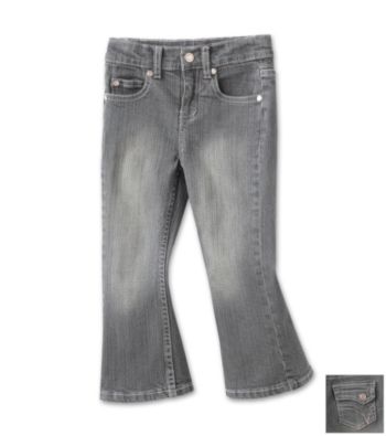 Little Miss Attitude Girls' 2T-6X Stretch Twill Denim Pants - Gray