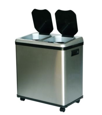 iTouchless® NX 8-gal. Dual-Compartment Stainless Steel Recycle Bin