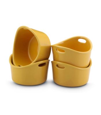 Rachael Ray® Yellow Stoneware 4-pc. 10-oz. Bubble & Brown™ Singles Set