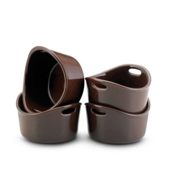 Rachael Ray® Chocolate Stoneware 4-pc. 10-oz. Bubble & Brown™ Singles Set