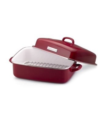 KitchenAid® Gourmet Essentials Red Covered Dome Roaster with Flat Rack
