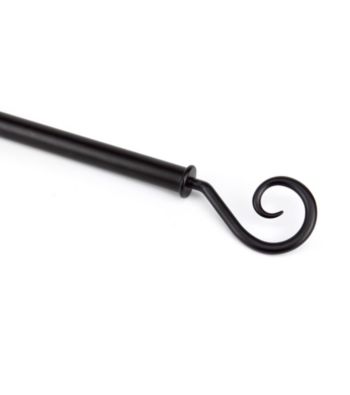 Rod Desyne Drapery Rod with Curl Finials - Black