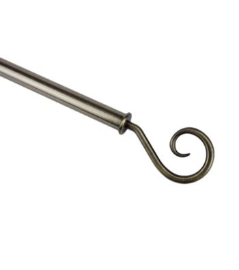 Rod Desyne Drapery Rod with Curl Finials - Antique Brass
