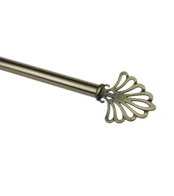 Rod Desyne Drapery Rod with Fan Finials - Antique Brass