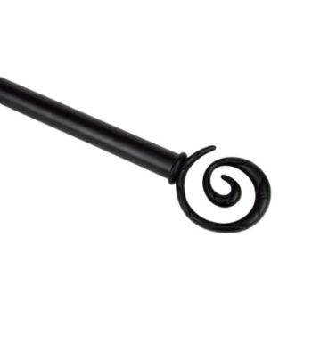 Rod Desyne Drapery Rod with Spiral Finials - Black
