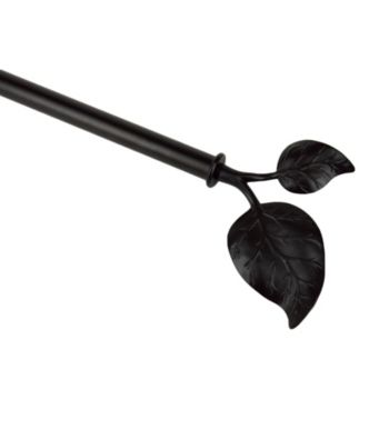 Rod Desyne Drapery Rod with Ivy Finials - Black