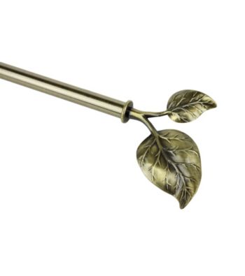 Rod Desyne Drapery Rod with Ivy Finials - Antique Brass