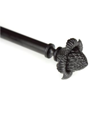 Rod Desyne Drapery Rod with Bloom Finials - Black