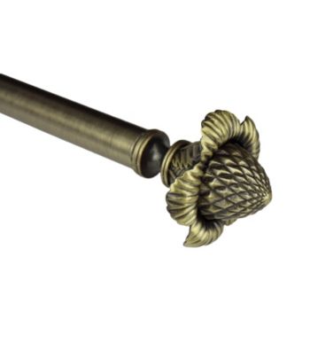Rod Desyne Drapery Rod with Bloom Finials - Antique Brass