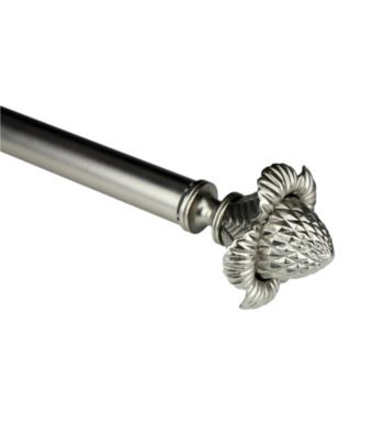 Rod Desyne Drapery Rod with Bloom Finials - Satin Nickel