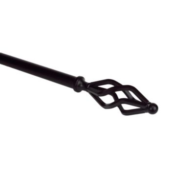 Rod Desyne Drapery Rod with Marquise Finials - Black