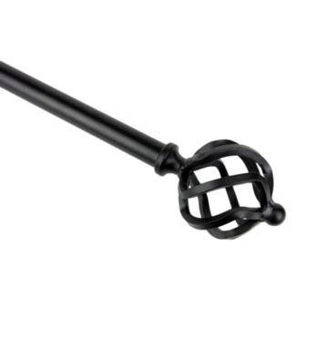 Rod Desyne Drapery Rod with Twist Finials - Black