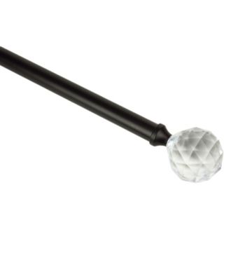 Rod Desyne Drapery Rod with Faceted Finials - Black