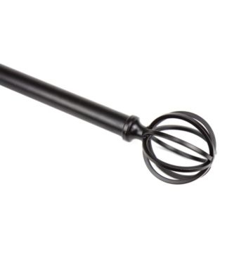 Rod Desyne Drapery Rod with Cage Finials - Black