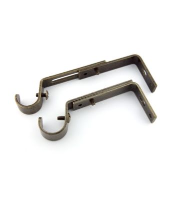 Rod Desyne Adjustable Drapery Rod Bracket Pair - Antique Brass