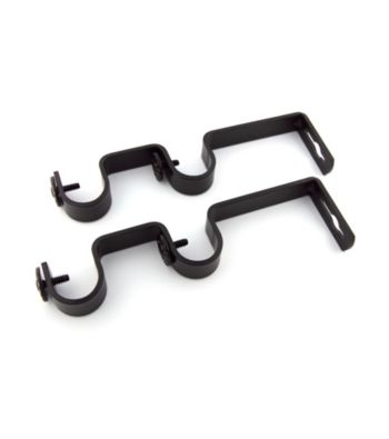 Rod Desyne Double Drapery Rod Bracket Pair - Black