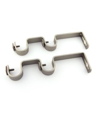 Rod Desyne Double Drapery Rod Bracket Pair - Satin Nickel