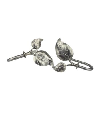 Rod Desyne Decorative Holdbacks with Ivy Finials - Satin Nickel