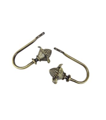 Rod Desyne Decorative Holdbacks with Bloom Finials - Antique Brass