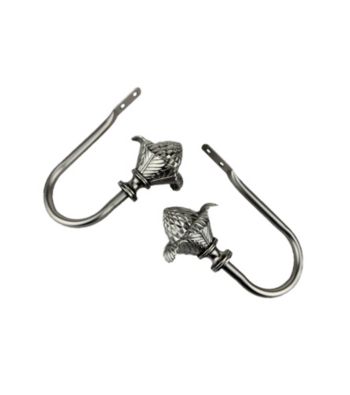 Rod Desyne Decorative Holdbacks with Bloom Finials - Satin Nickel