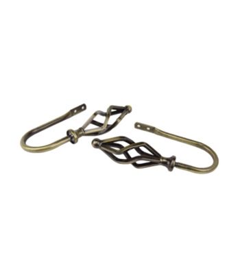 Rod Desyne Decorative Holdbacks with Marquise Finials - Antique Brass