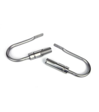 Rod Desyne Decorative Holdbacks with Bolt Finials - Satin Nickel