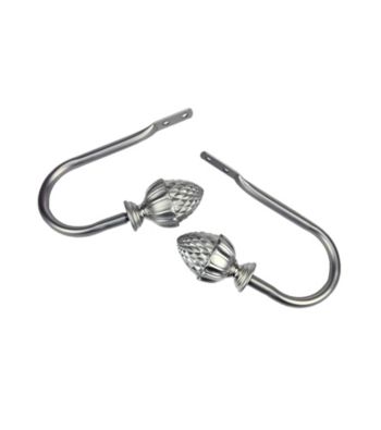 Rod Desyne Decorative Holdbacks with Acorn Finials - Satin Nickel