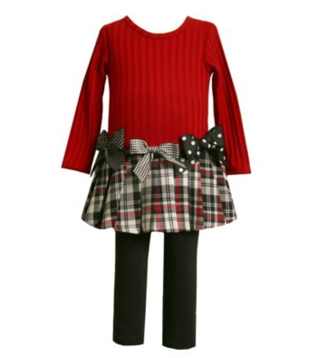 Bonnie Jean Baby Girls Plaid Dress Set - Red/Black