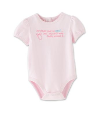Cuddle Bear® Baby Girls' Pink Tint Attitude Bodysuit