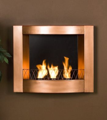 Holly & Martin™ Hallston Wall Mount Fireplace - Copper