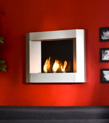 Holly & Martin™ Hallston Wall Mount Fireplace - Silver