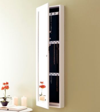 Holly & Martin™ Sophia Wall-Mount Jewelry Mirror - Frosty White