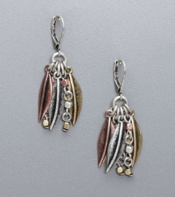 Nine West Vintage America Collection® Leaf Cluster Earrings - Tri-Tone