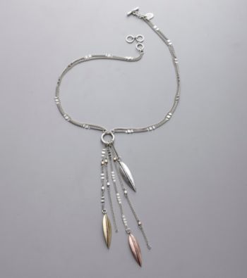 Nine West Vintage America Collection® Leaf Necklace - Tri-Tone