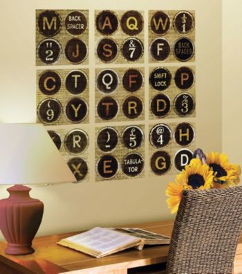 Lot 26 Studio® Typewriter Keys Wall Decals