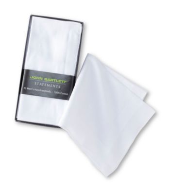 John Bartlett Statements Men's 13-Pack Cotton Handkerchiefs - White