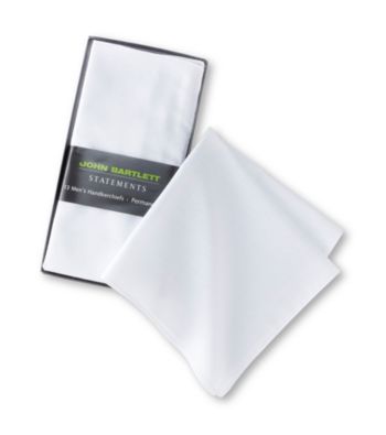 John Bartlett Statements Men's 13-Pack Creased Handkerchiefs - White