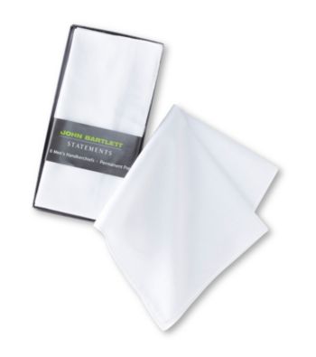 John Bartlett Statements Men's 6-Pack Creased Handkerchiefs - White