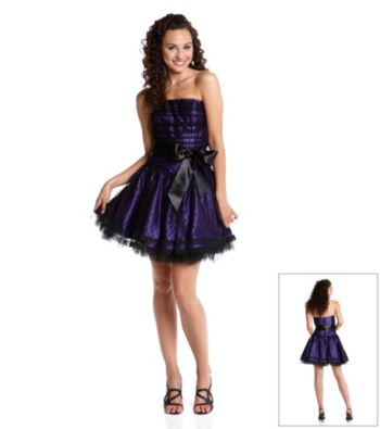 ...  juniors  jessica mcclintock juniors lace party dress black purple