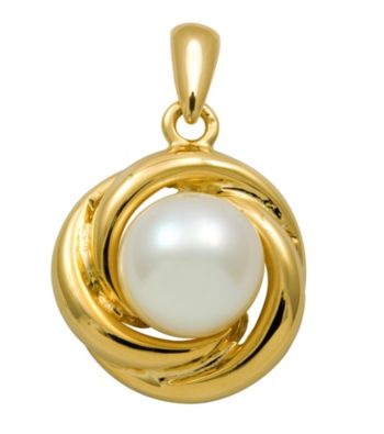 18k Gold-Over-Sterling Silver and Pearl Pendant