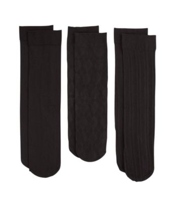 Relativity® Argyle 3-Pack Trouser Socks