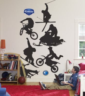 Assorted Extreme Sports Silhouette Stick-on Wall Graphics