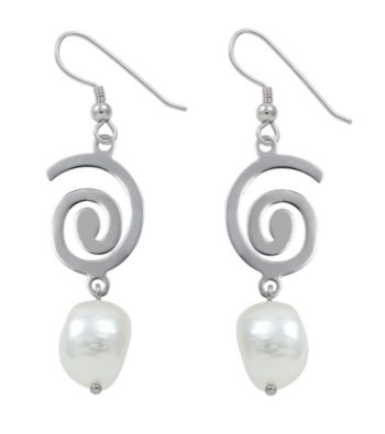 Sterling Silver & Baroque Freshwater Pearl Earrings