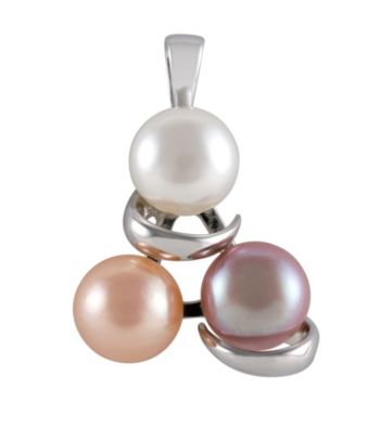 .925 Sterling Silver & Freshwater Pearl Button Pendant