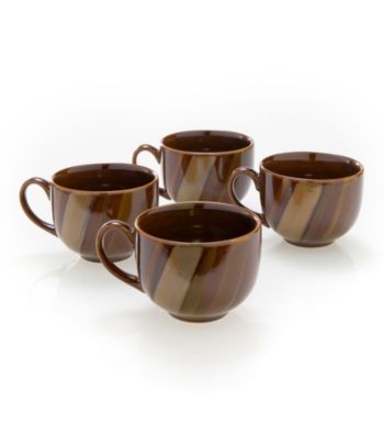 Sango Avanti Brown Set of 4 Mugs