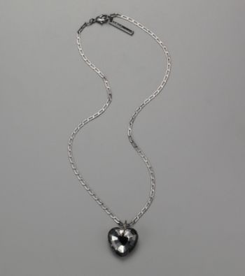 BCBGeneration™ Faceted Heart Pendant Necklace - Hematite